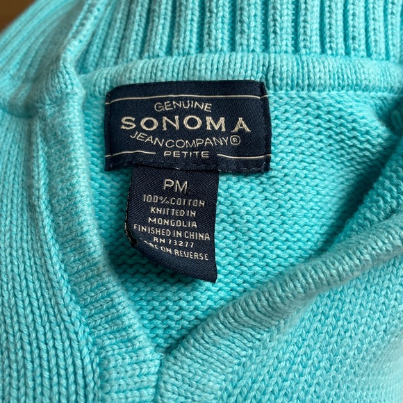 ✨teal blue semi cropped collared sweater✨ - Picture 5 of 5